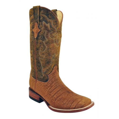 Ferrini Ladies 90793-29 Honey Suede / Alligator Print Boots